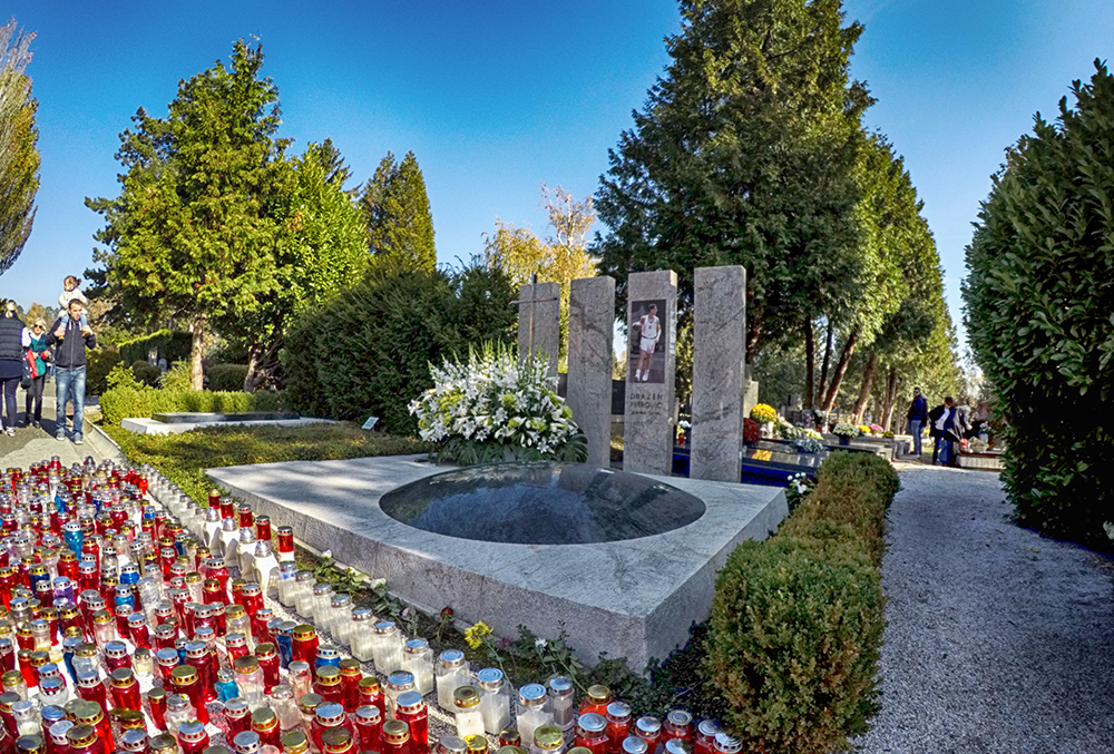 The grave of the famous Croatian basketball player Dražen Petrović