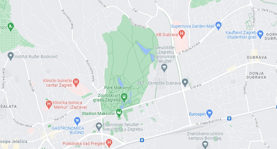 Karta Maksimir Zagreb