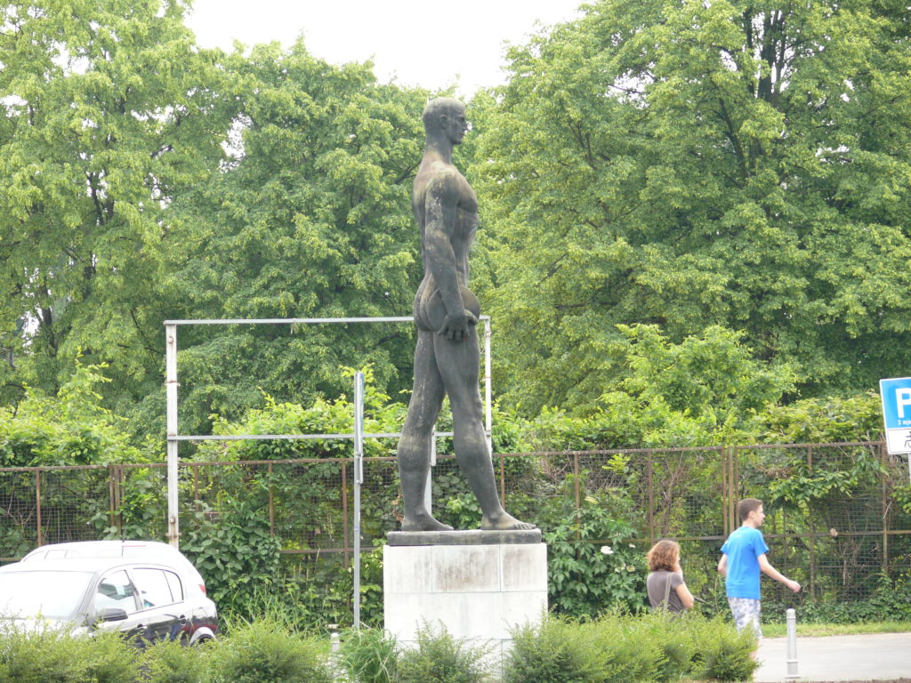 Unique Easter decoration for Discus Thrower in Zagreb
